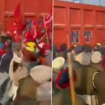 Punjab Police Lathi-Charge Mazdoor Union Members Marching Towards CM Bhagwant Mann’s Residence in Sangrur (Watch Video)